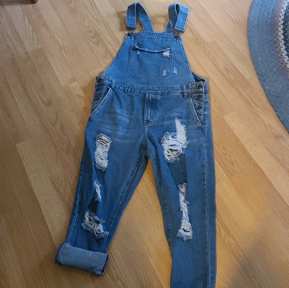 Overall blue jeans buckles buttons de-stress - Picture 4 of 10